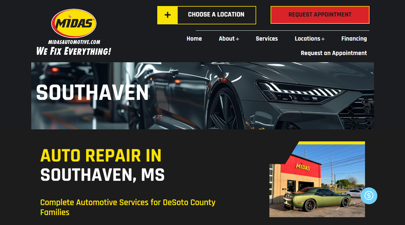Website screenshot for Midas
