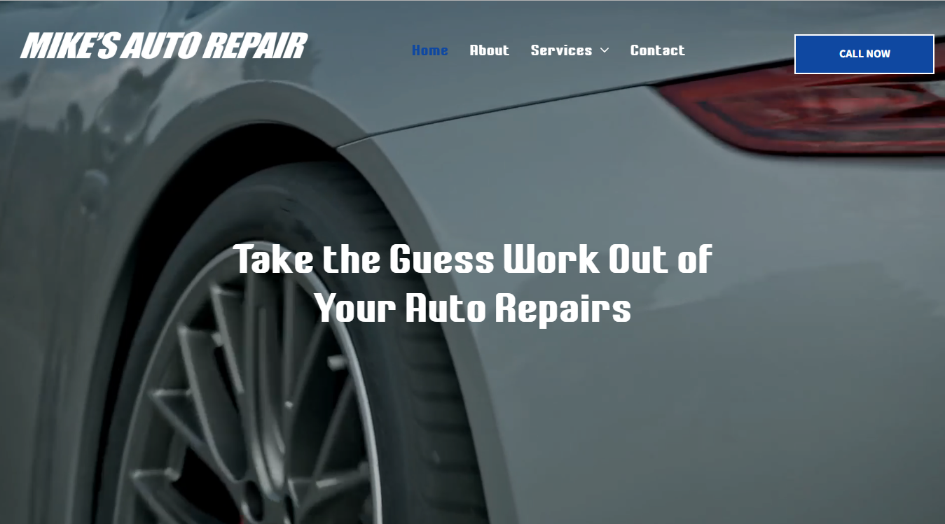 Website screenshot for Mike's Auto Repair