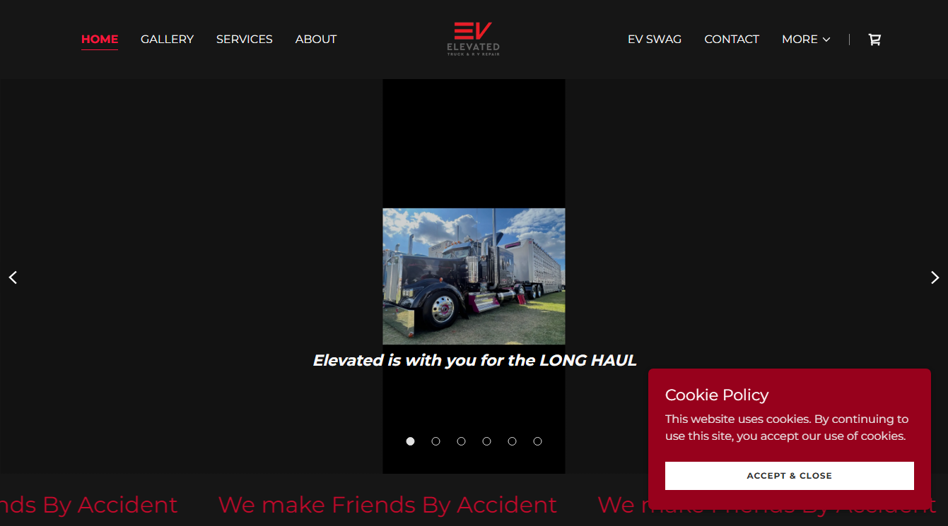Website screenshot for Mission Driven Repairs