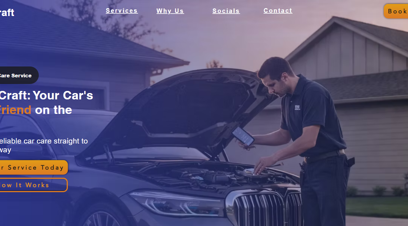 Website screenshot for Mobile Auto repair