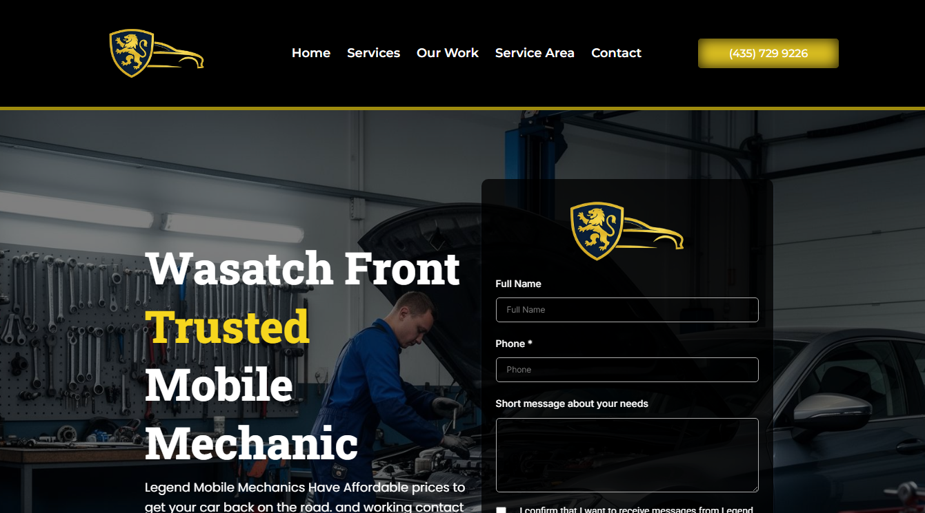 Screenshot of Mobile Mechanic Legend Automotive LLC