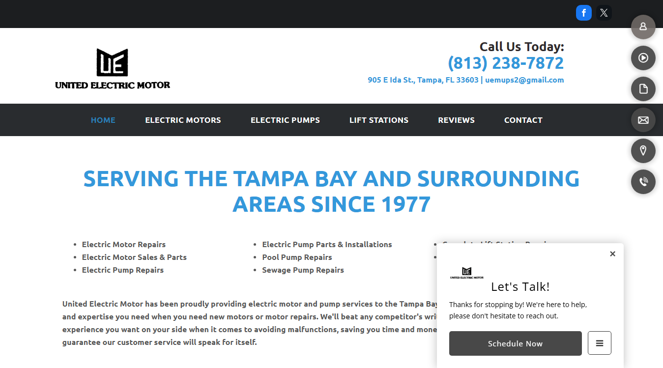 Website screenshot for Motion Auto & Machine