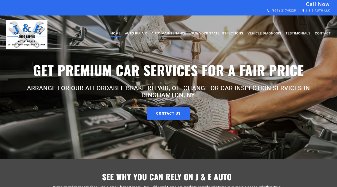 Website screenshot for Motor & Ignition Service Inc