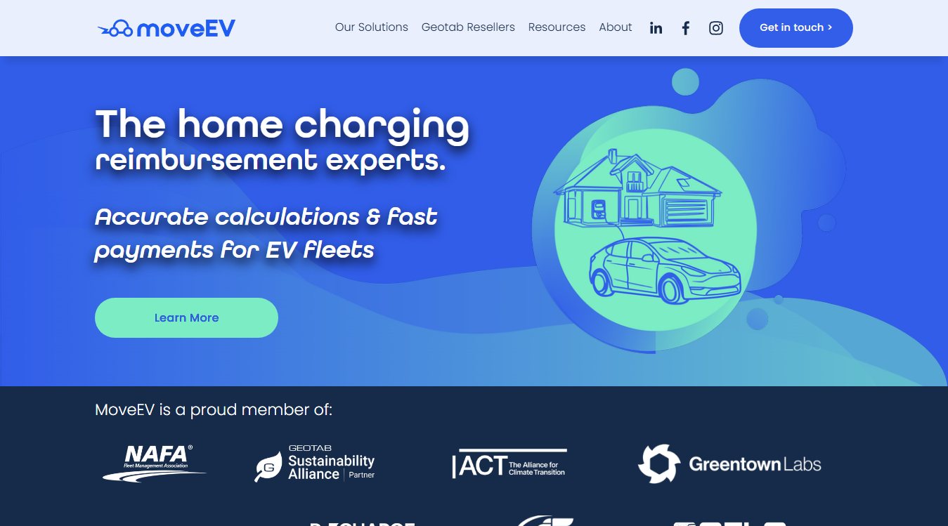 Website screenshot for MoveEV