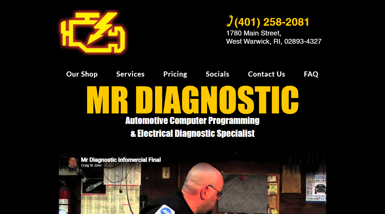Website screenshot for Mr Diagnostic