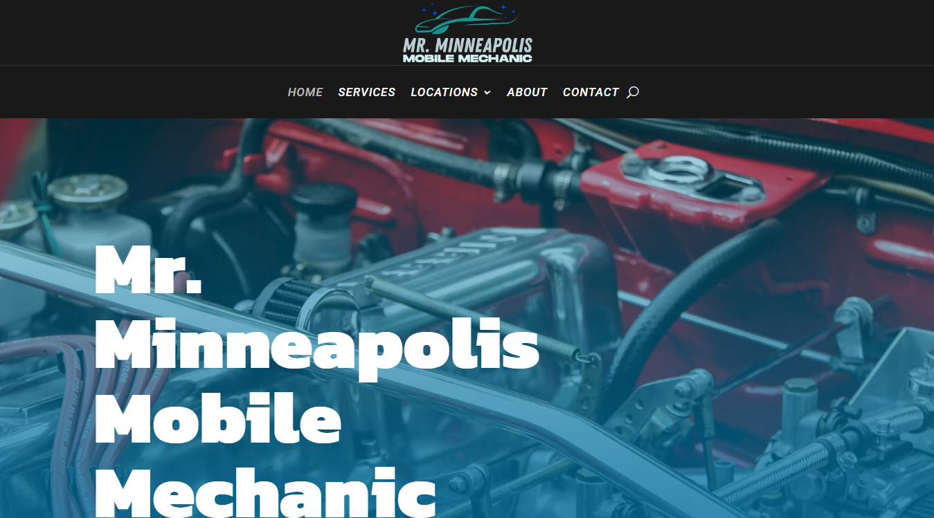 Website screenshot for Mr. Minneapolis Mobile Mechanics