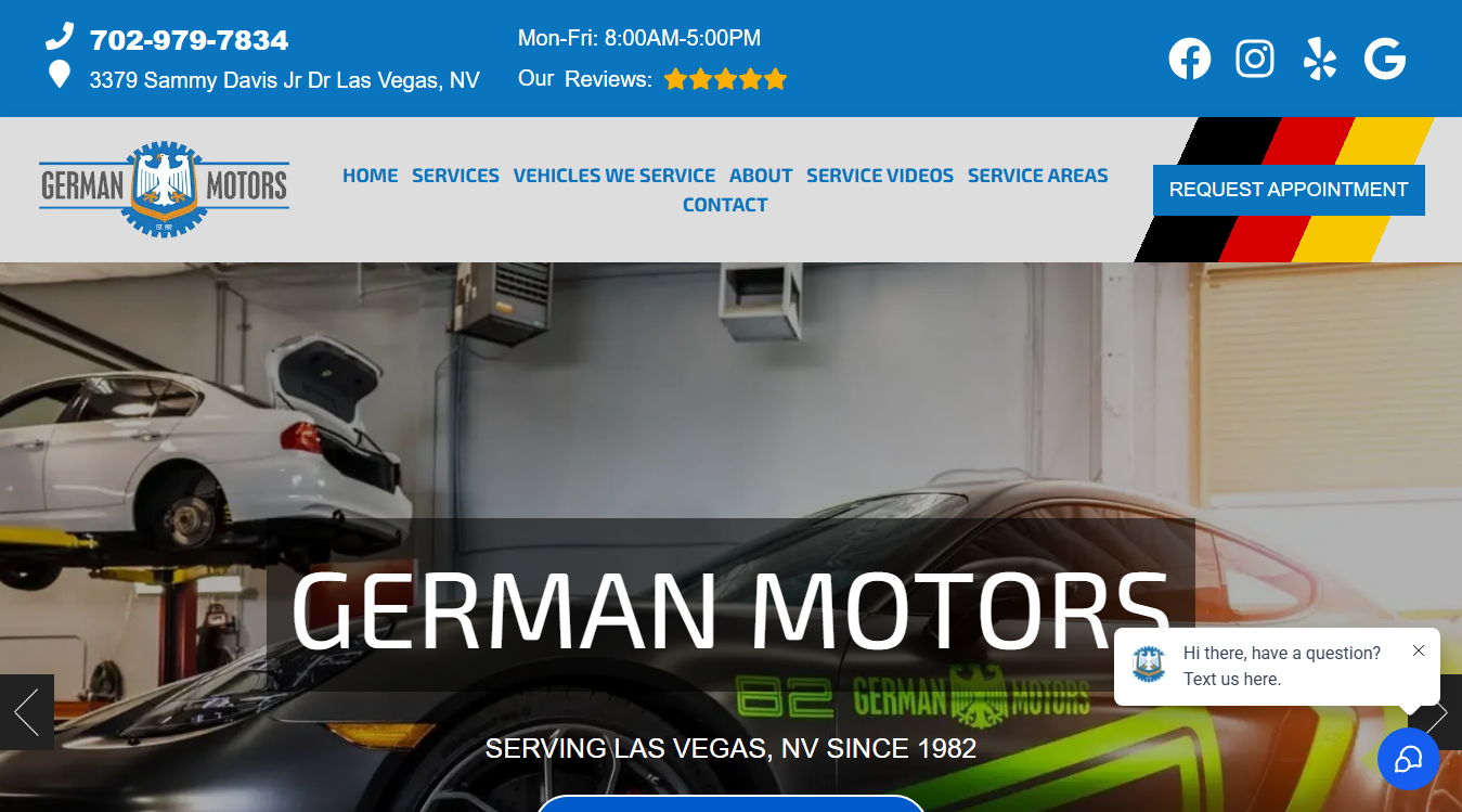 Website screenshot for NASA AUTOMOTIVE