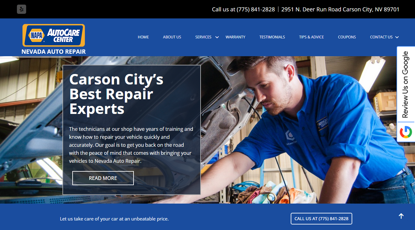 Screenshot of Nevada Auto Repair