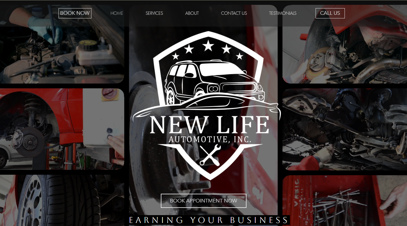 Website screenshot for New Life Automotive, Inc