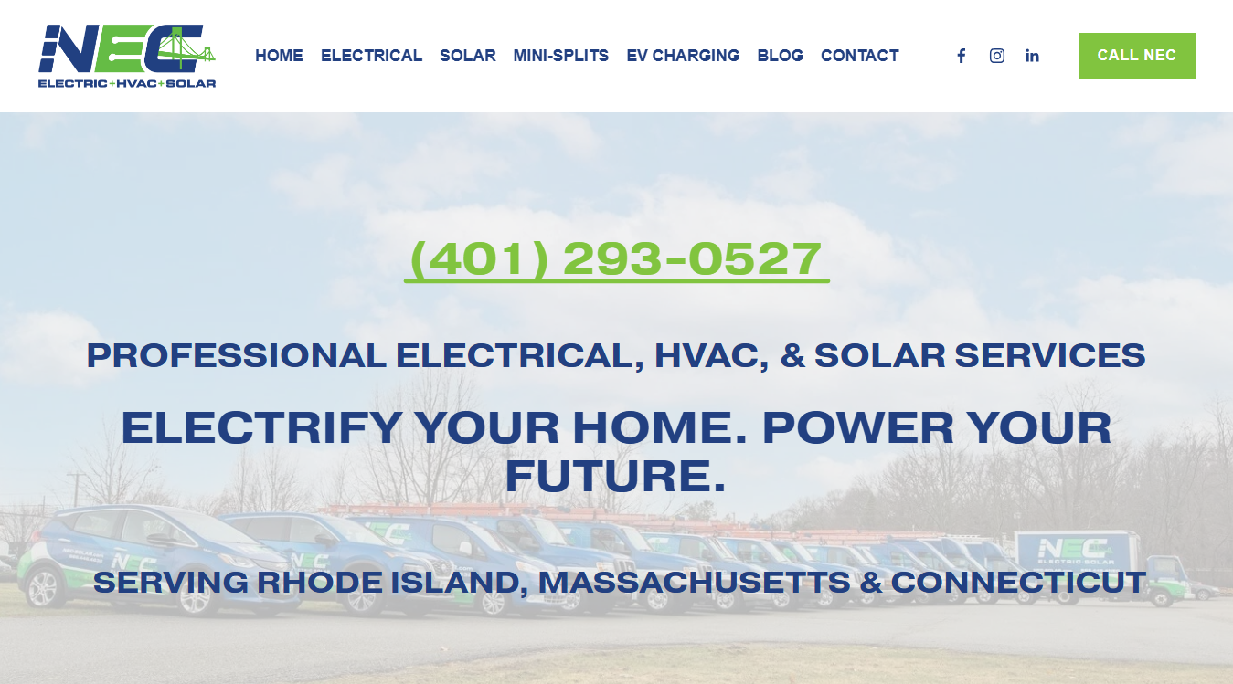 Website screenshot for Newport Electric