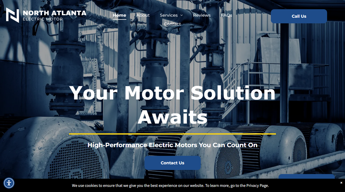 Website screenshot for North Atlanta Electric Motor