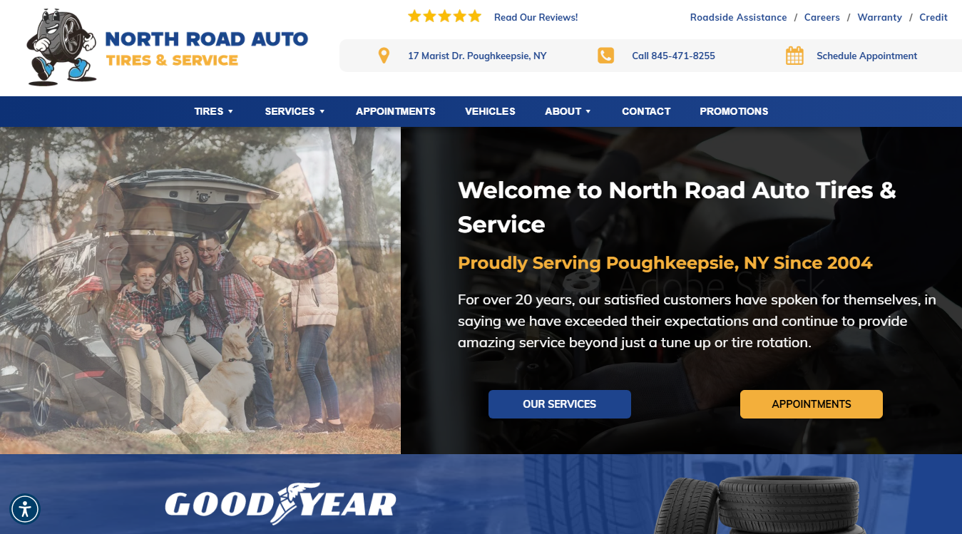 Website screenshot for North Road Auto