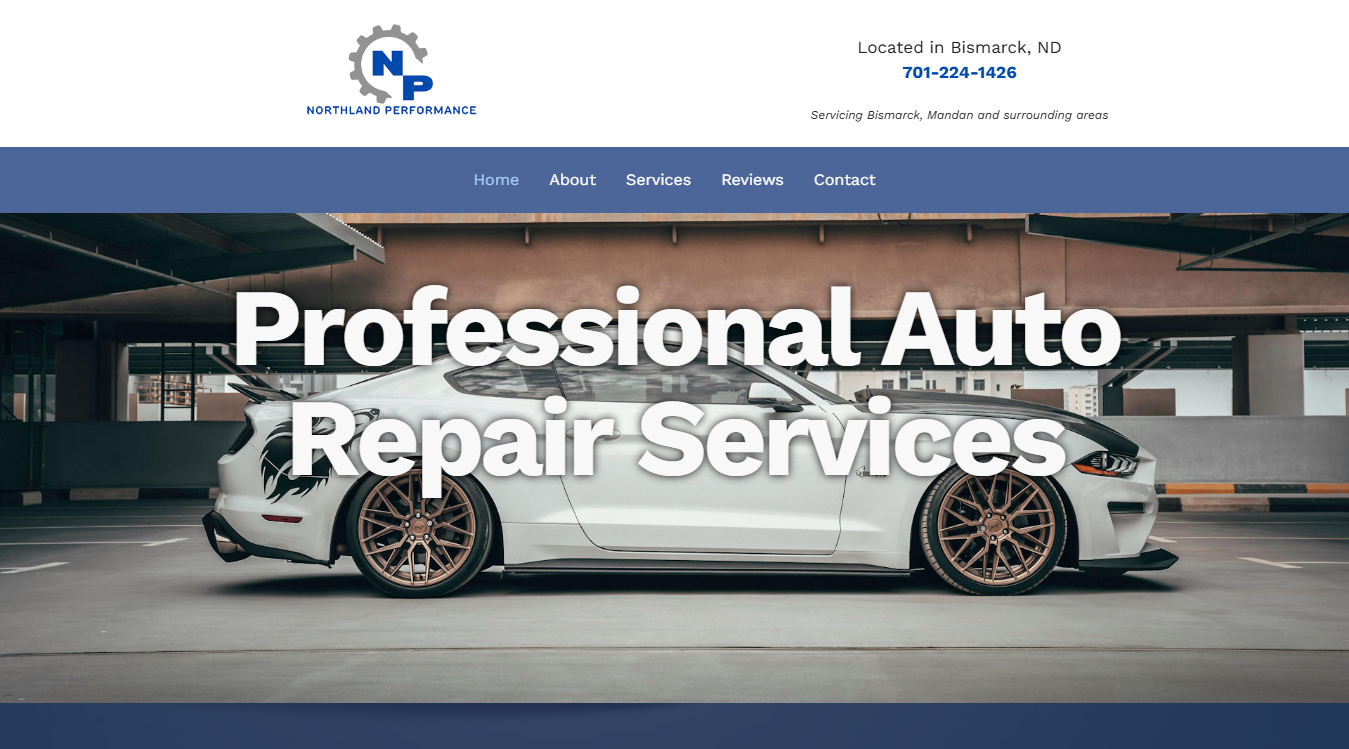 Website screenshot for Northland Performance