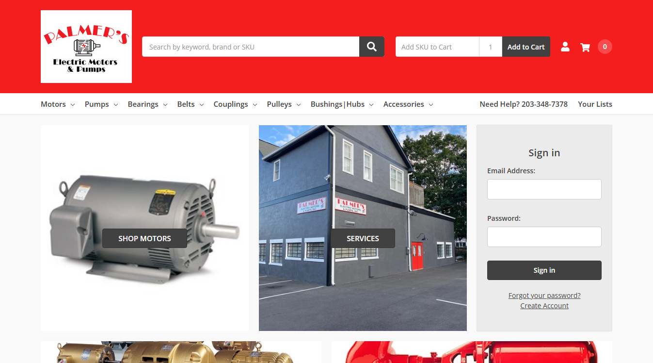 Website screenshot for Norwalk Electric Motors