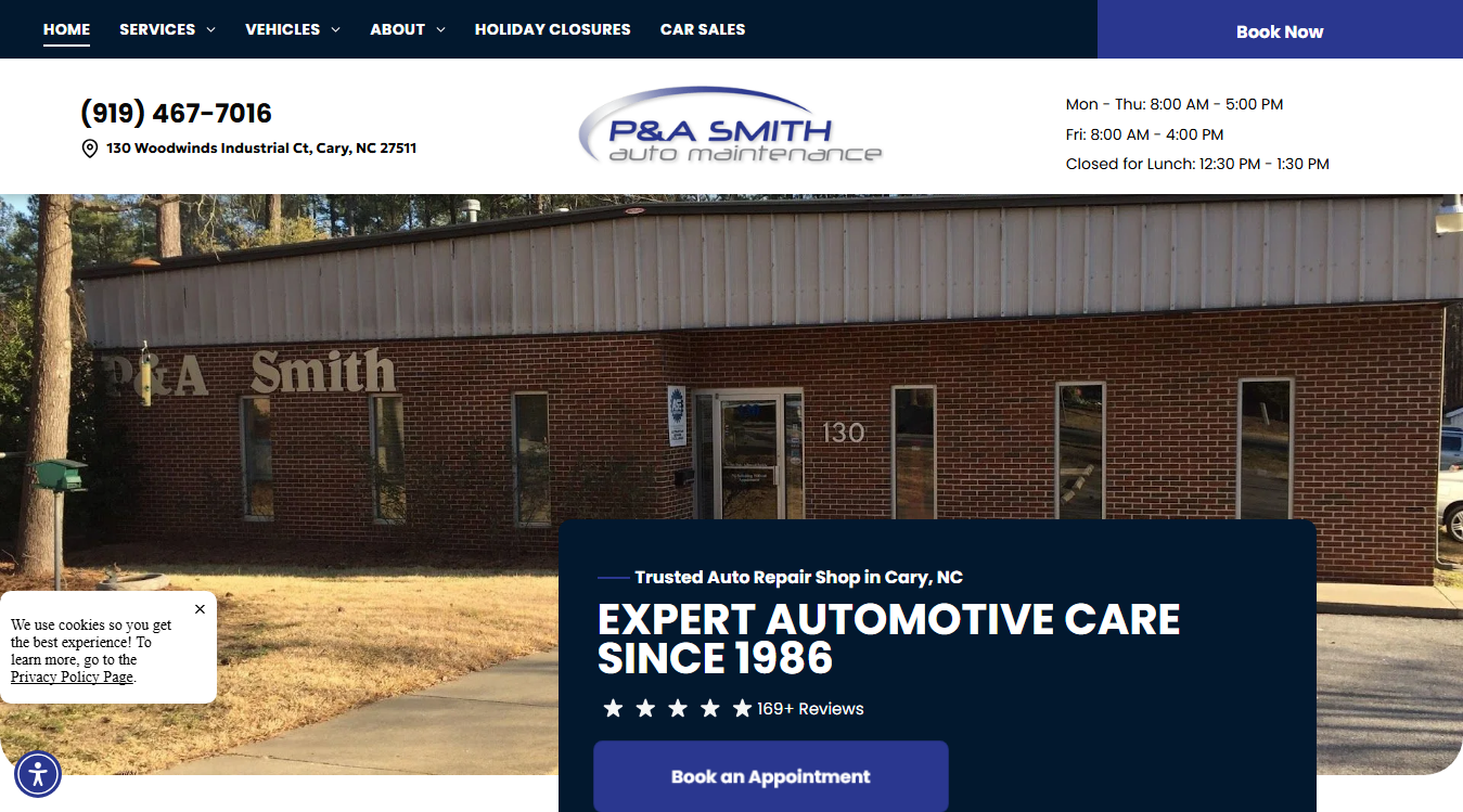 Website screenshot for Off Campus Foreign Car & Engn