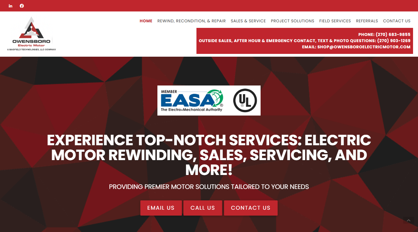 Screenshot of Owensboro Electric Motor, LLC