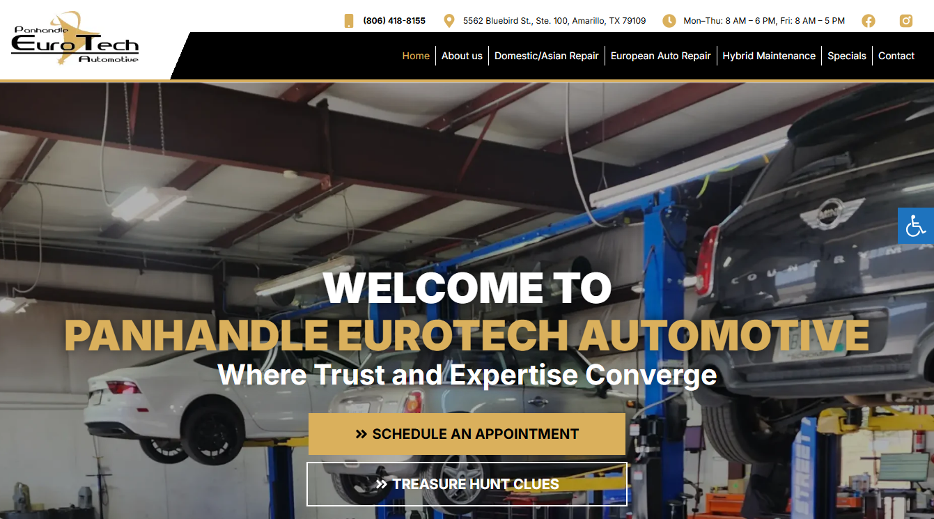 Screenshot of Panhandle Eurotech Automotive