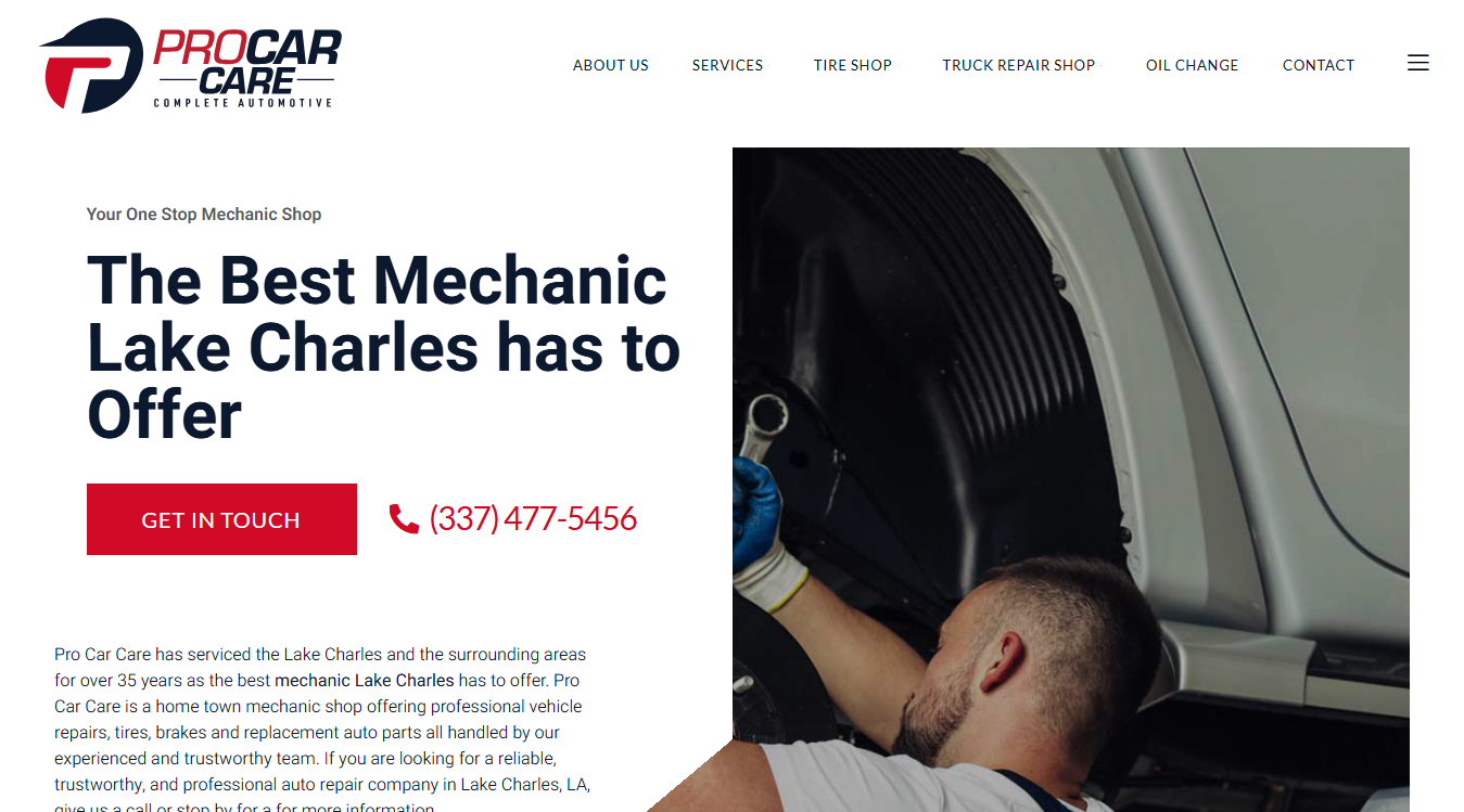 Website screenshot for Pine Street Automotive
