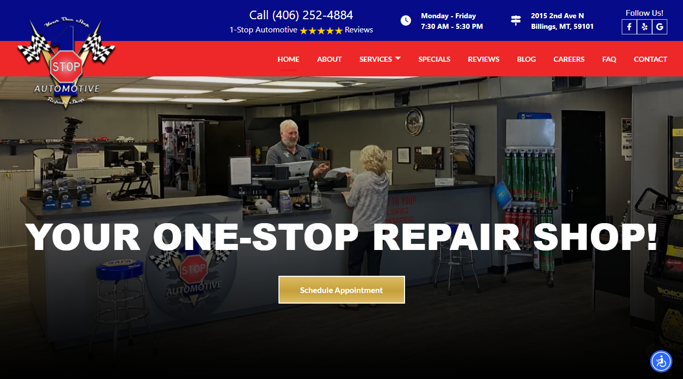 Website screenshot for Precision Auto Service