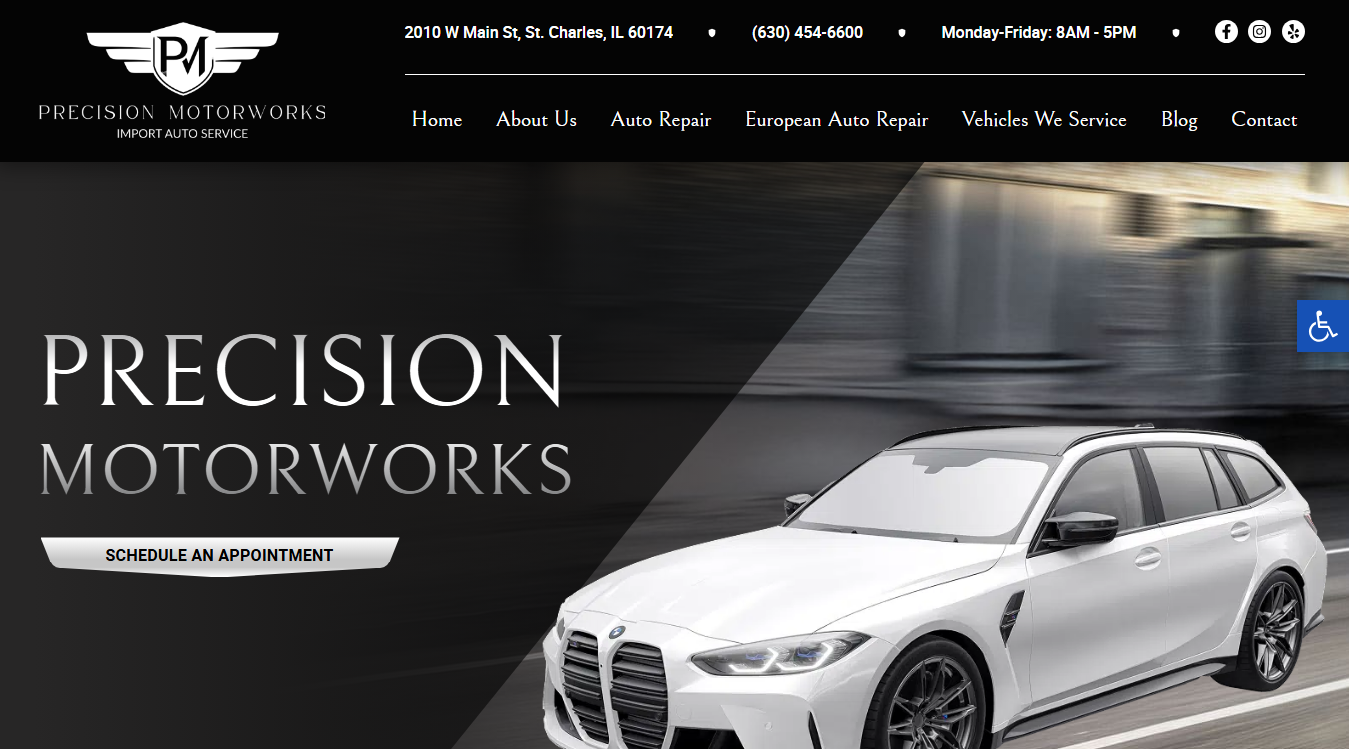 Website screenshot for Precision Motorworks