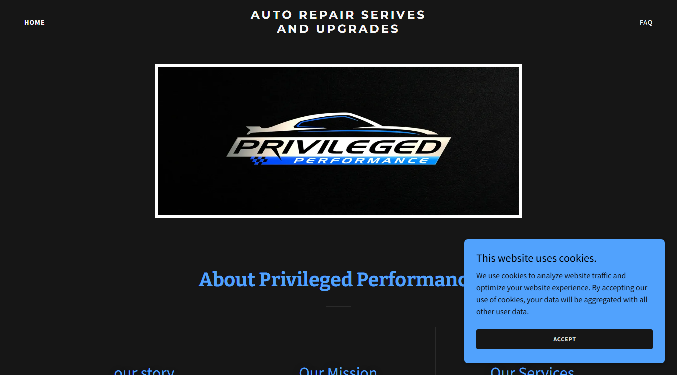 Website screenshot for Privileged performance