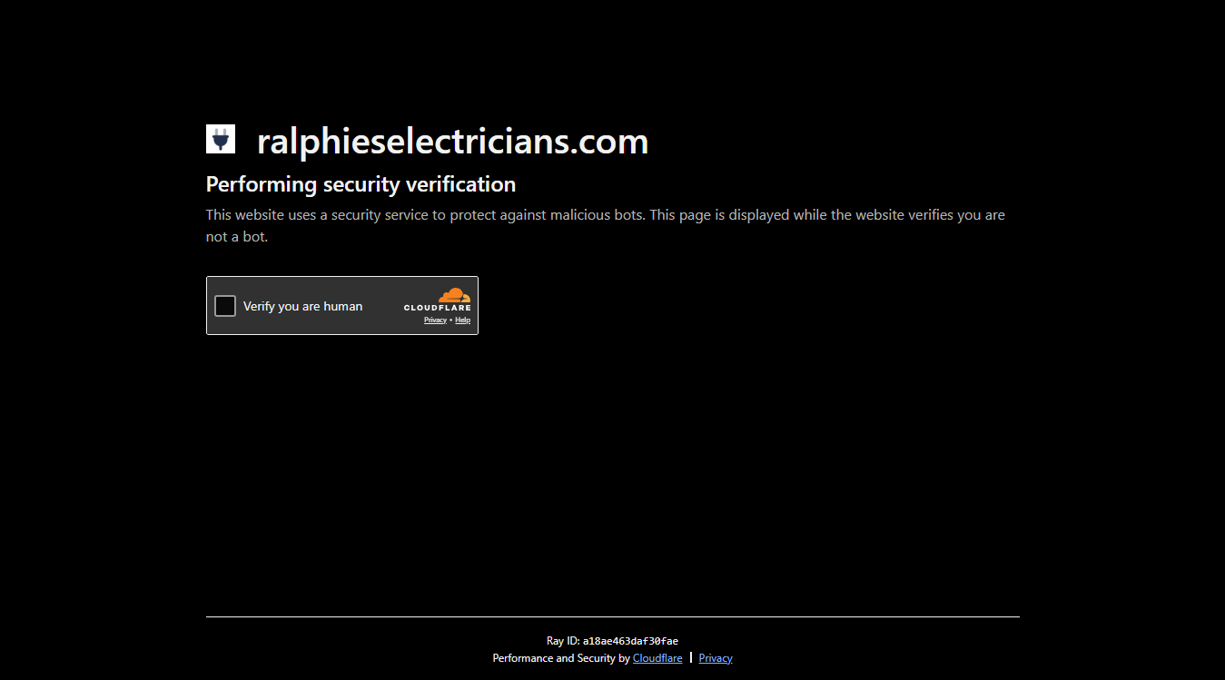 Screenshot of Ralphie's Electricians