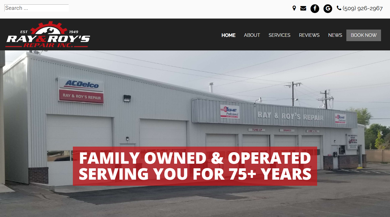 Screenshot of Ray & Roy's Repair, Inc.