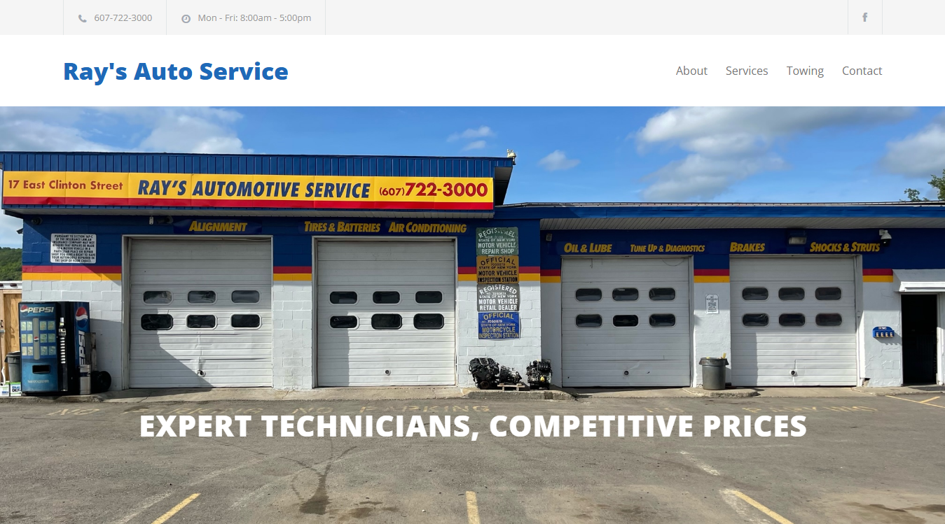 Website screenshot for Ray's Auto (NAPA AutoCare Center)