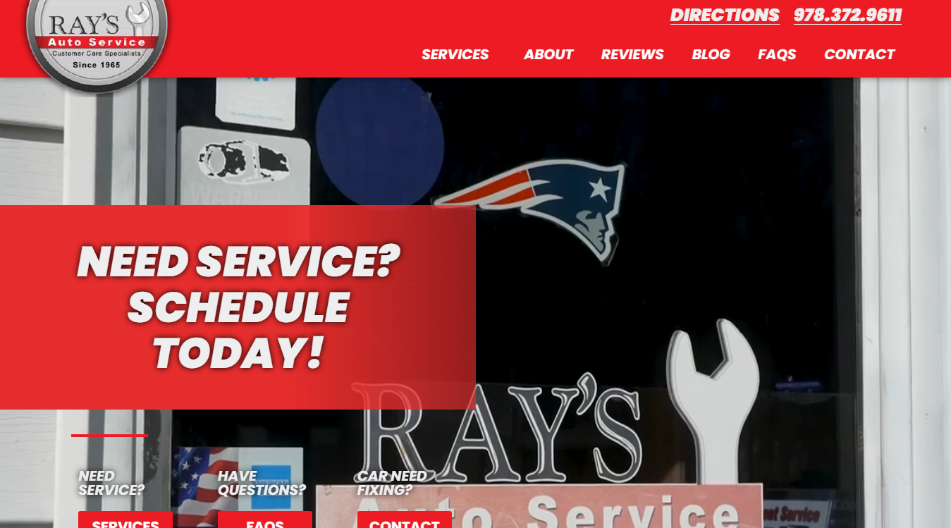 Website screenshot for Ray's Auto Service, Inc.