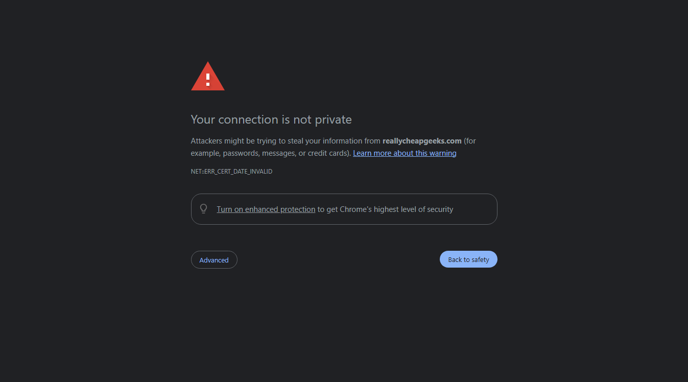 Website screenshot for Really Cheap Geeks