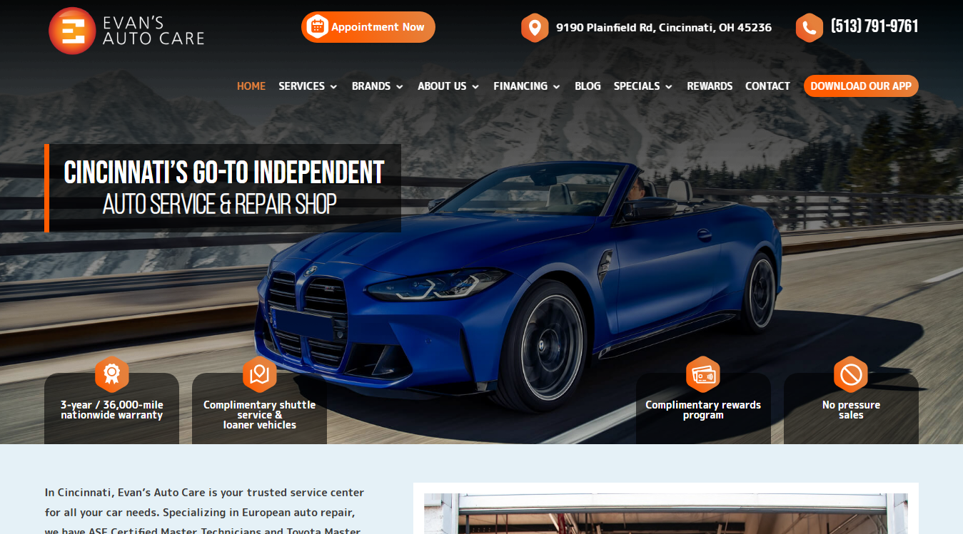Website screenshot for Red Bank Auto Electric Inc