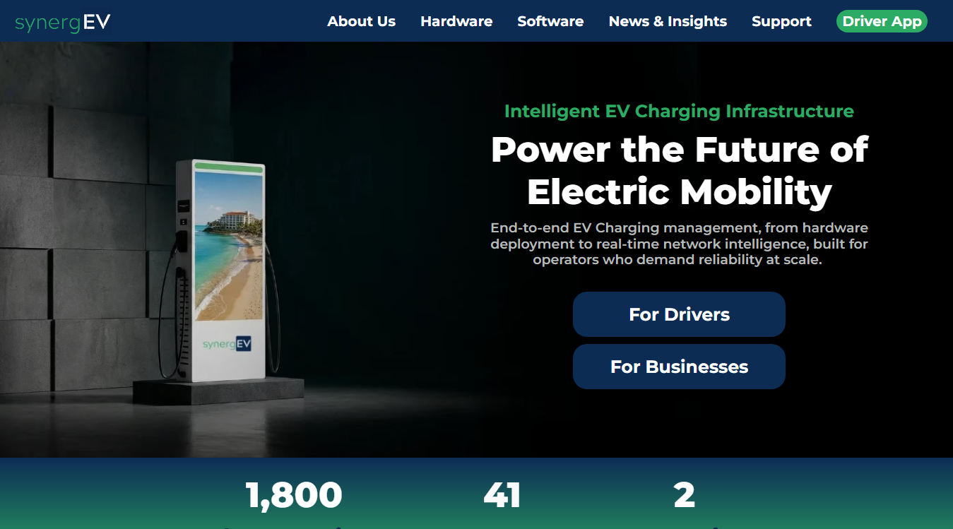 Website screenshot for Red E Charging Station