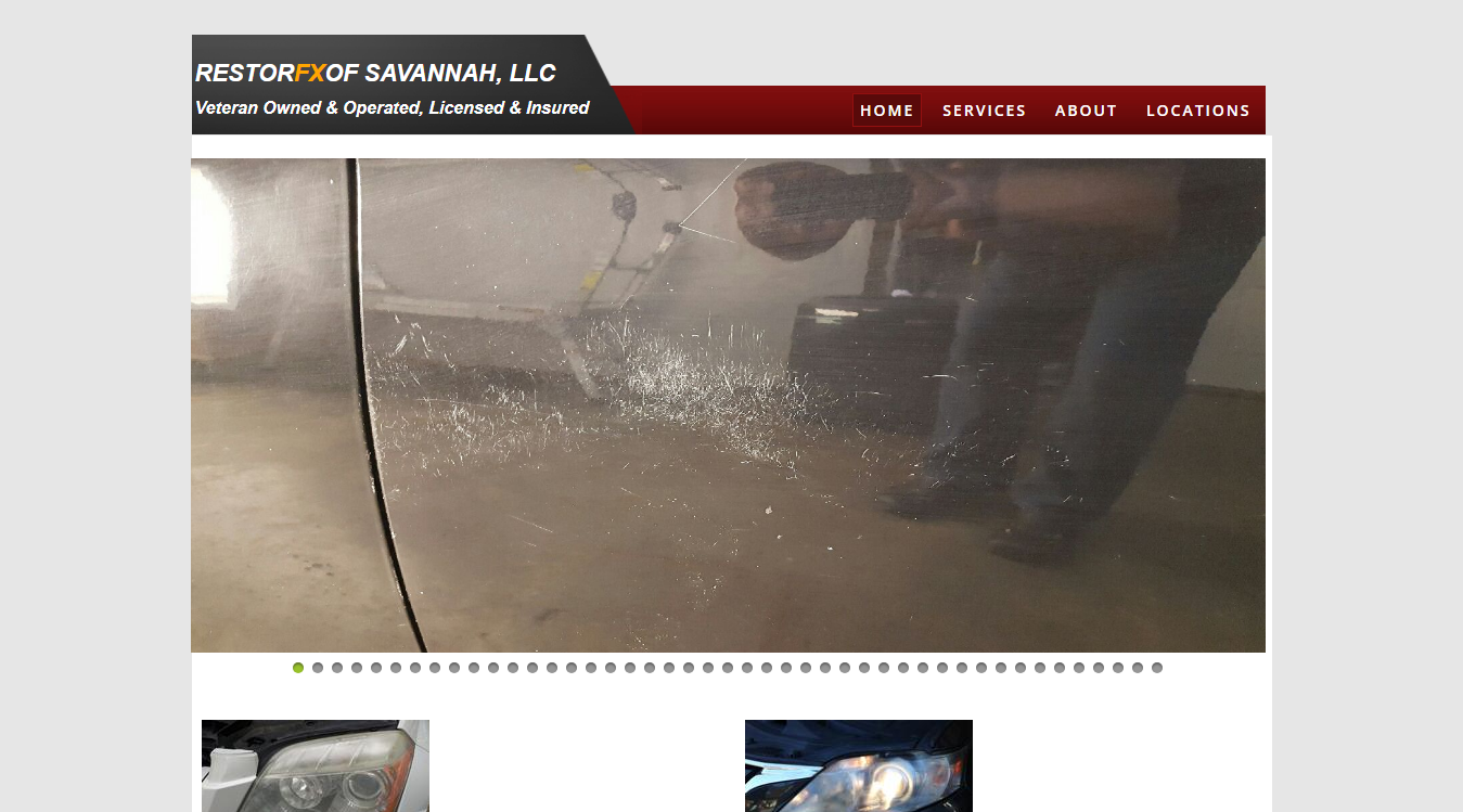 Website screenshot for RestorFX of Savannah, LLC