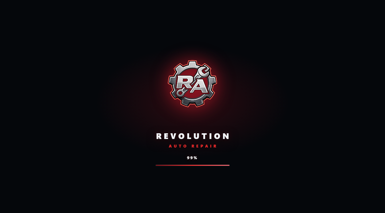 Website screenshot for Revolution Auto Repair