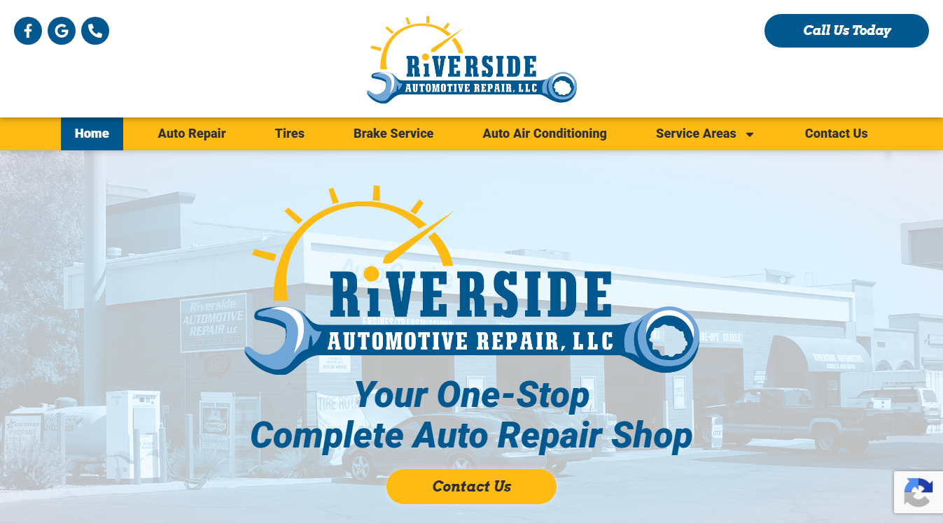 Website screenshot for Riverside Automotive Repair