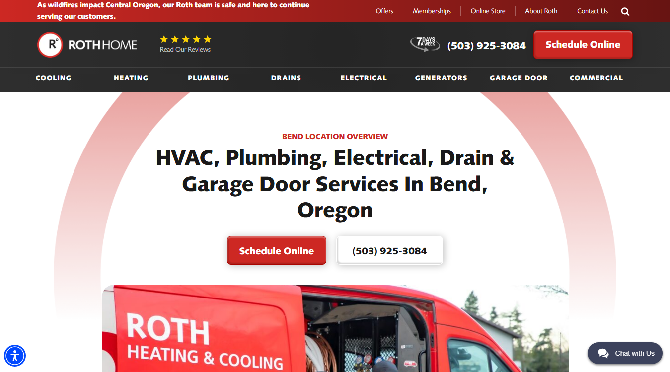 Website screenshot for Roth Home