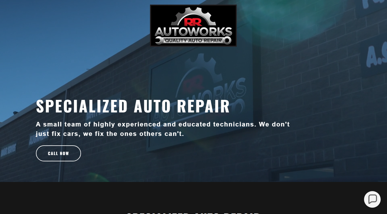Website screenshot for RR Auto Works
