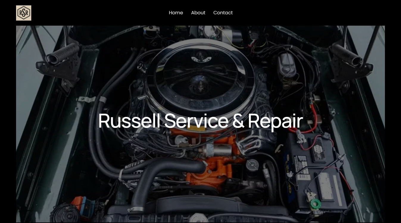 Website screenshot for Russell Service & Repair