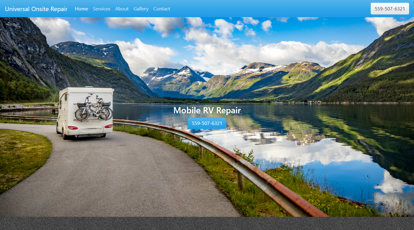 Website screenshot for RV Repair Service Center
