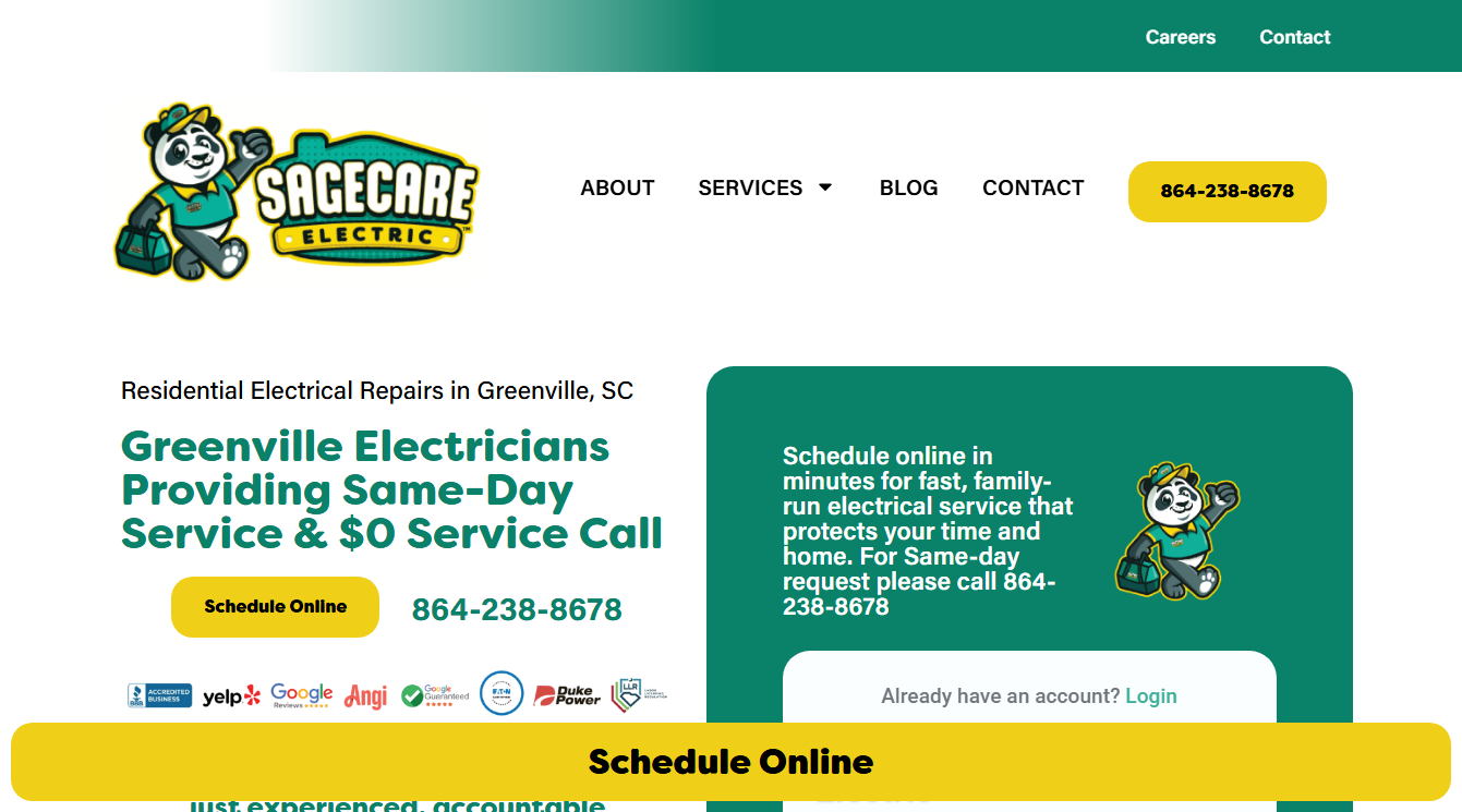 Screenshot of SageCare Electric LLC