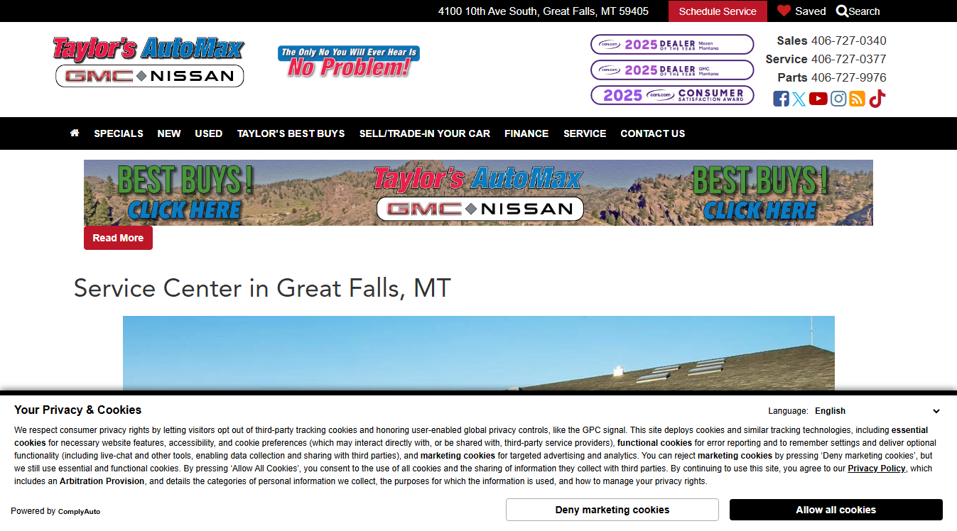 Website screenshot for Science Auto Repair