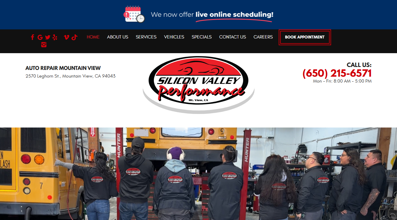 Screenshot of Silicon Valley Performance Truck and Auto Repair