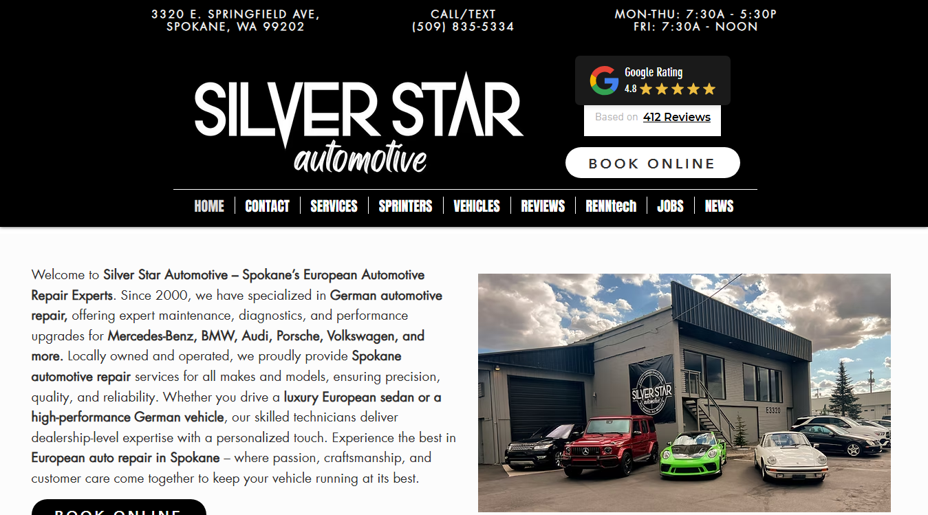 Screenshot of Silver Star Automotive