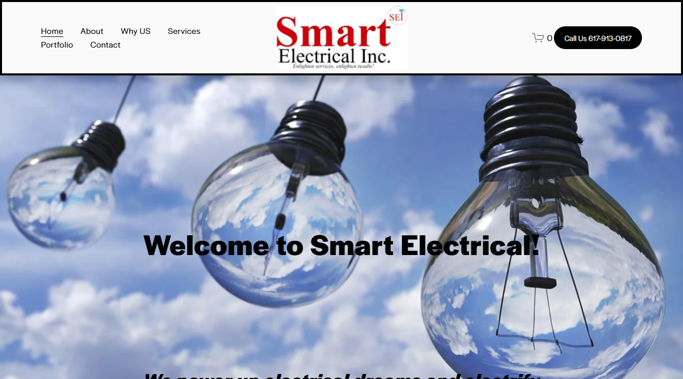 Website screenshot for Smart Electrical Inc.