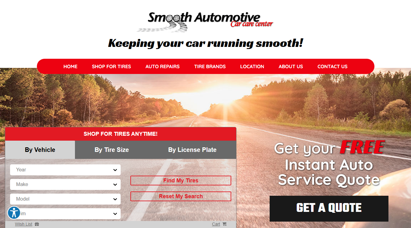 Website screenshot for Smooth Automotive