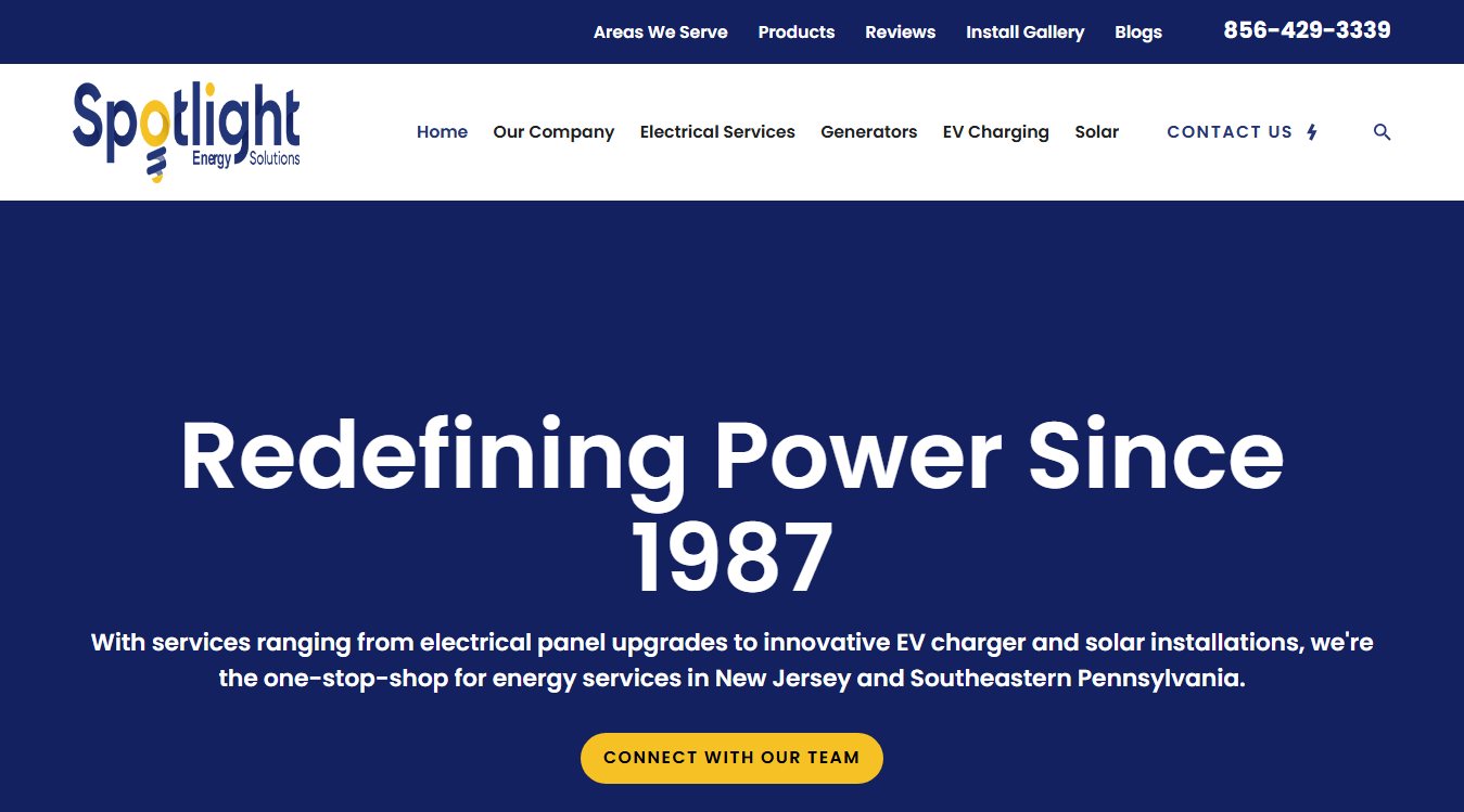 Website screenshot for Spotlight Energy Solutions