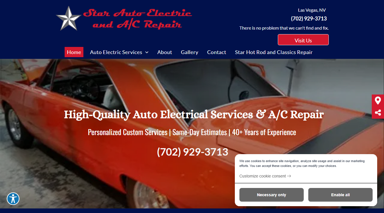 Screenshot of Star Auto Electric and A/C Repair