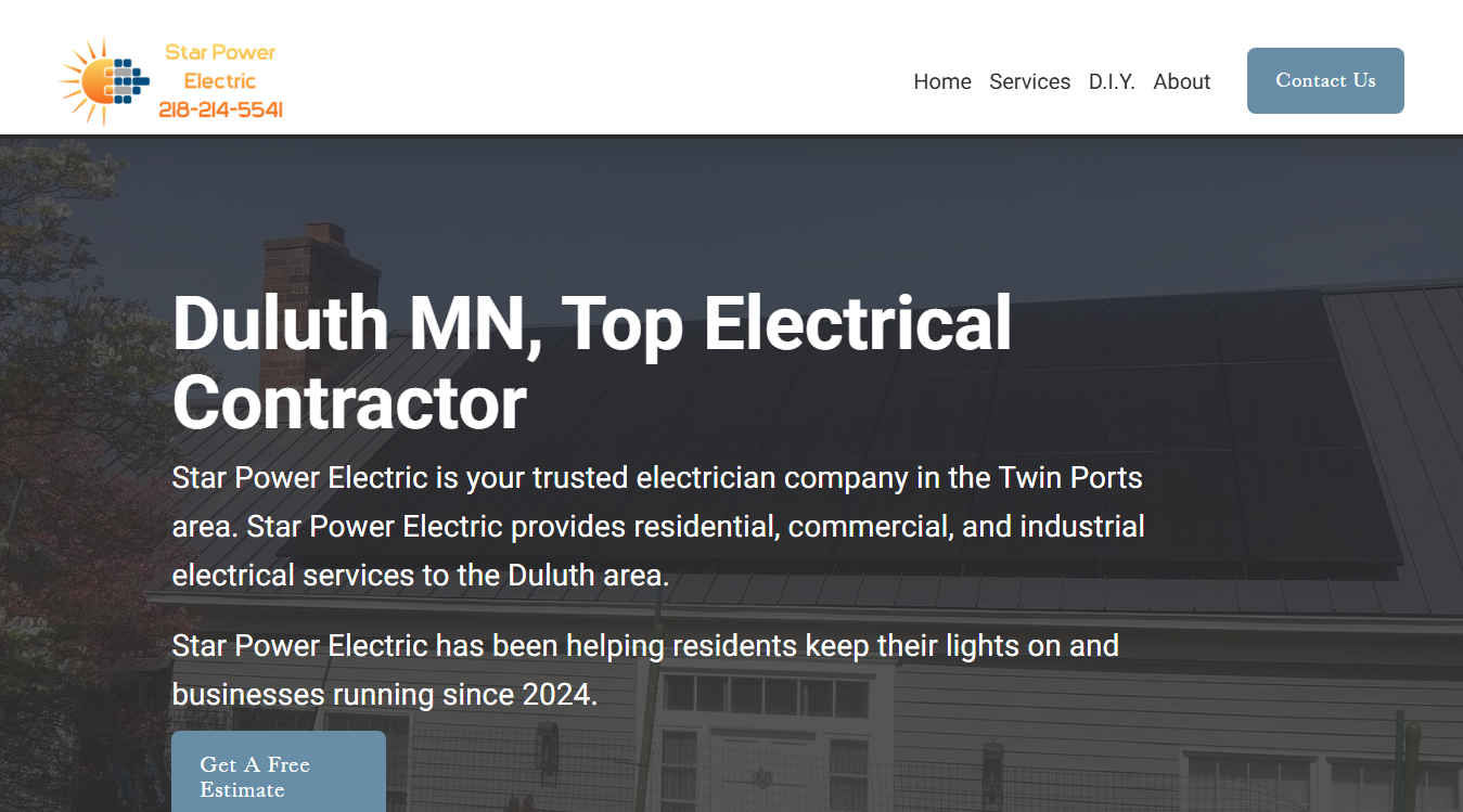Website screenshot for Star Power Electric