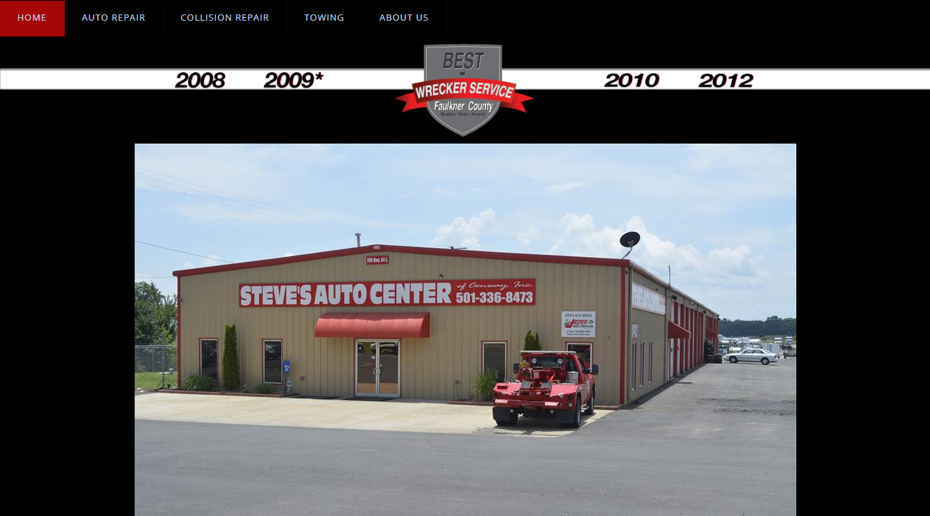 Website screenshot for Steve's Auto Center