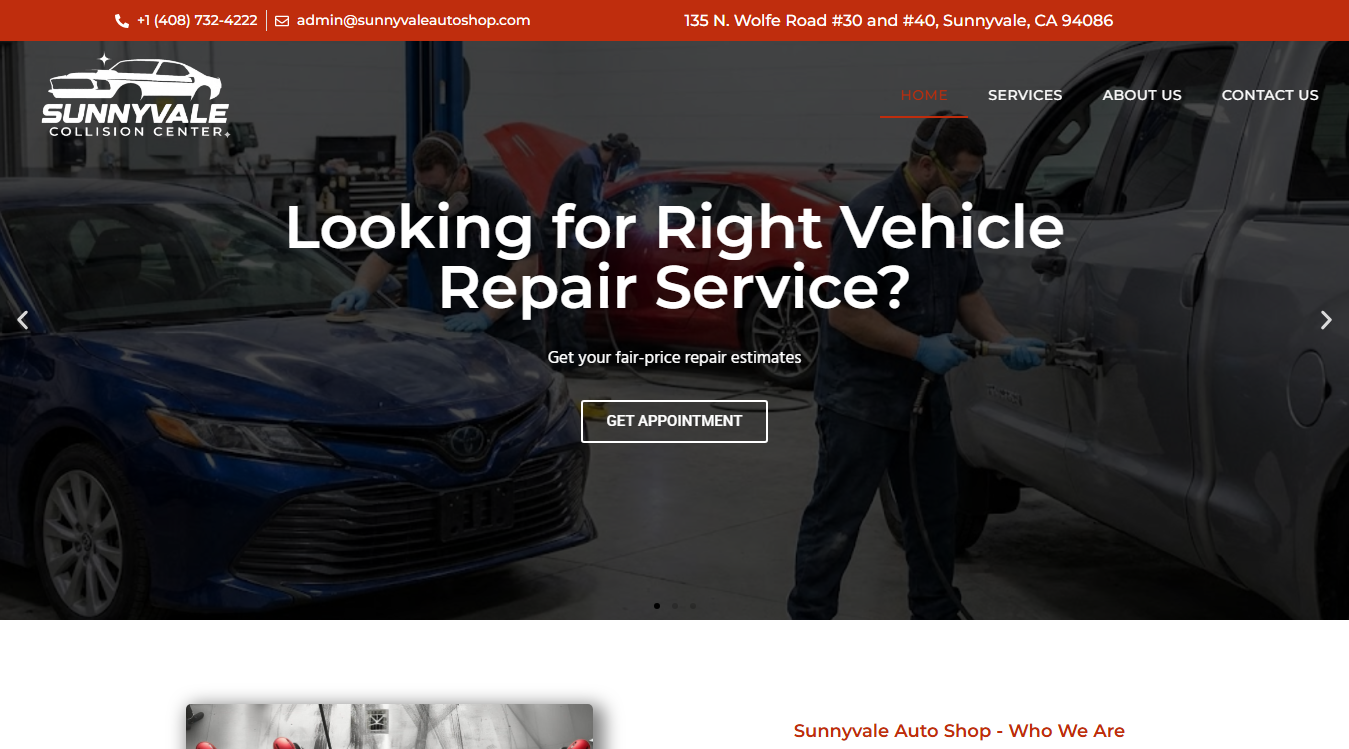 Screenshot of Sunnyvale Collision Center